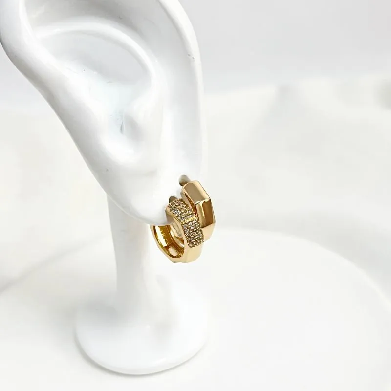 DUPLA ARGOLA ARTICULADA LISA E MICRO ZIRCONIA