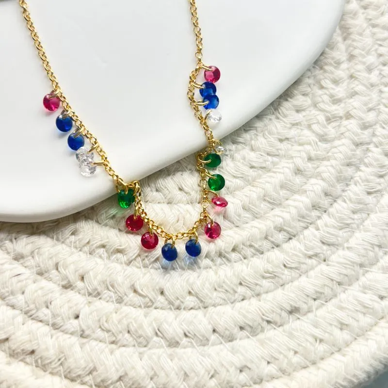PULSEIRA PEDRAS PENDURADAS DE ZIRCONIA COLORIDAS