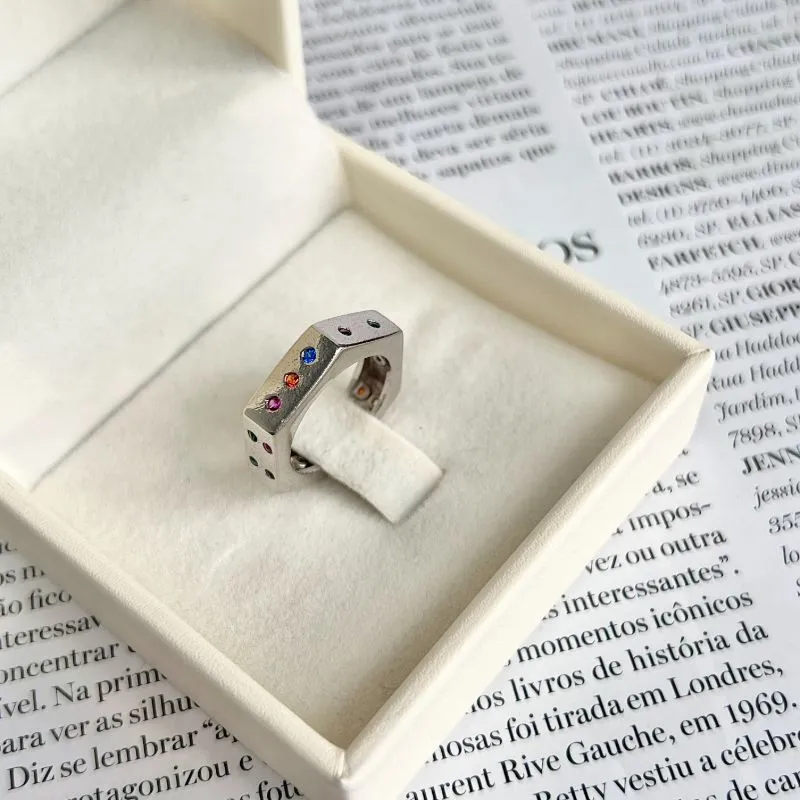 ANEL DADO PEDRAS COLORIDAS ANEL DADO PEDRAS COLORIDAS