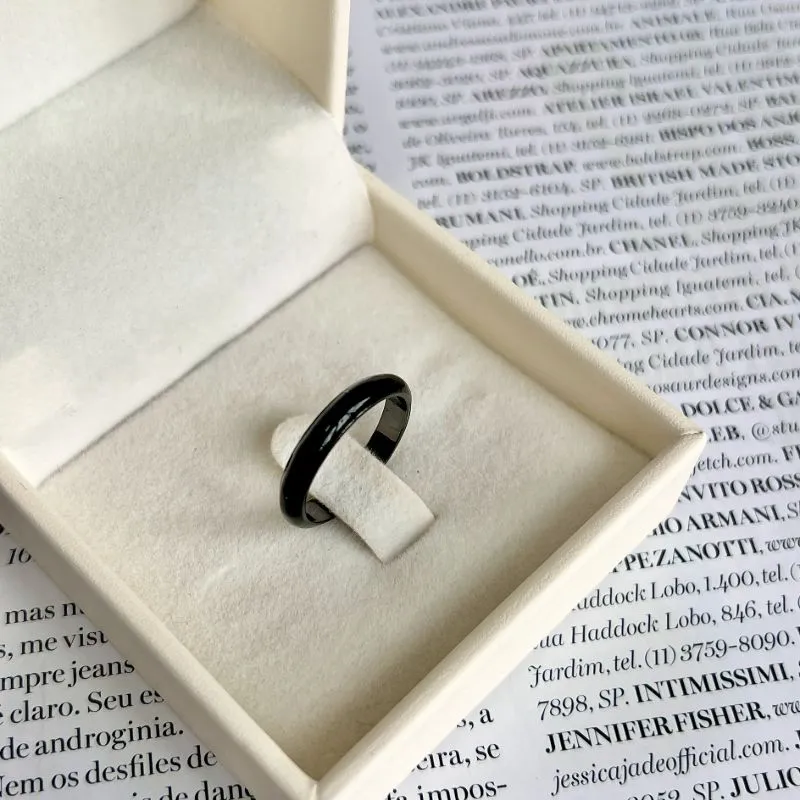 ANEL ESMALTADO PRETO ANEL ESMALTADO PRETO