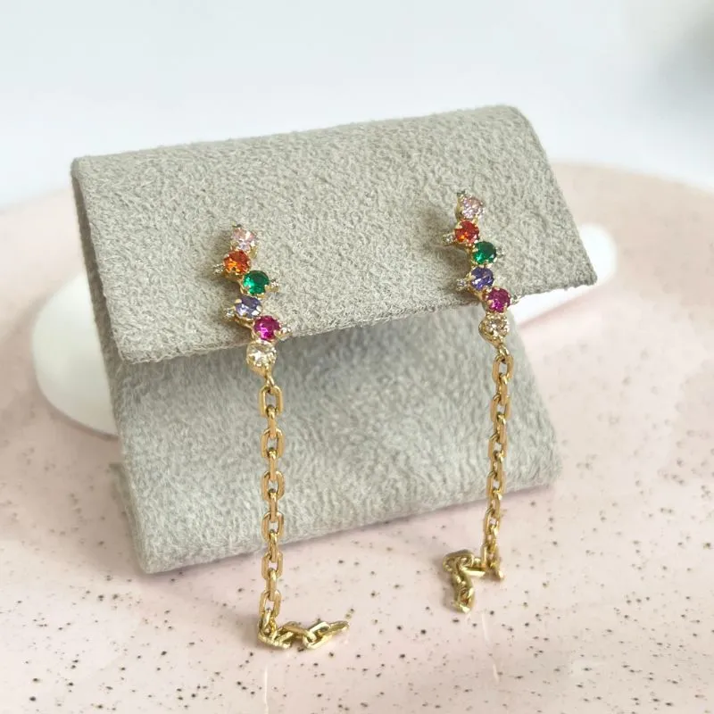 BRIINCO 5 ZIRCONIAS COLORIDAS E FIO DE CARTIER BRIINCO 5 ZIRCONIAS COLORIDAS E FIO DE CARTIER