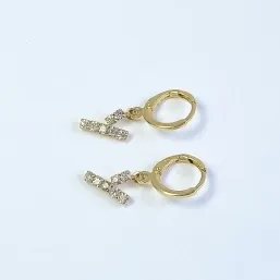 BRINCO ARGOLA DE CLICK LETRAS STRASS - Y