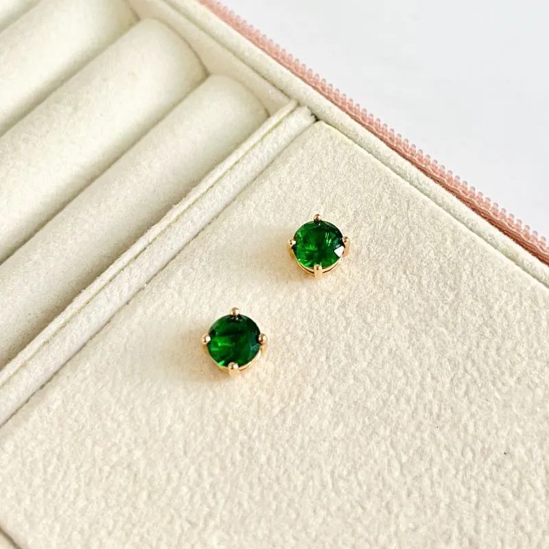 BRINCO PEDRA DE VIDRO REDONDA 6MM