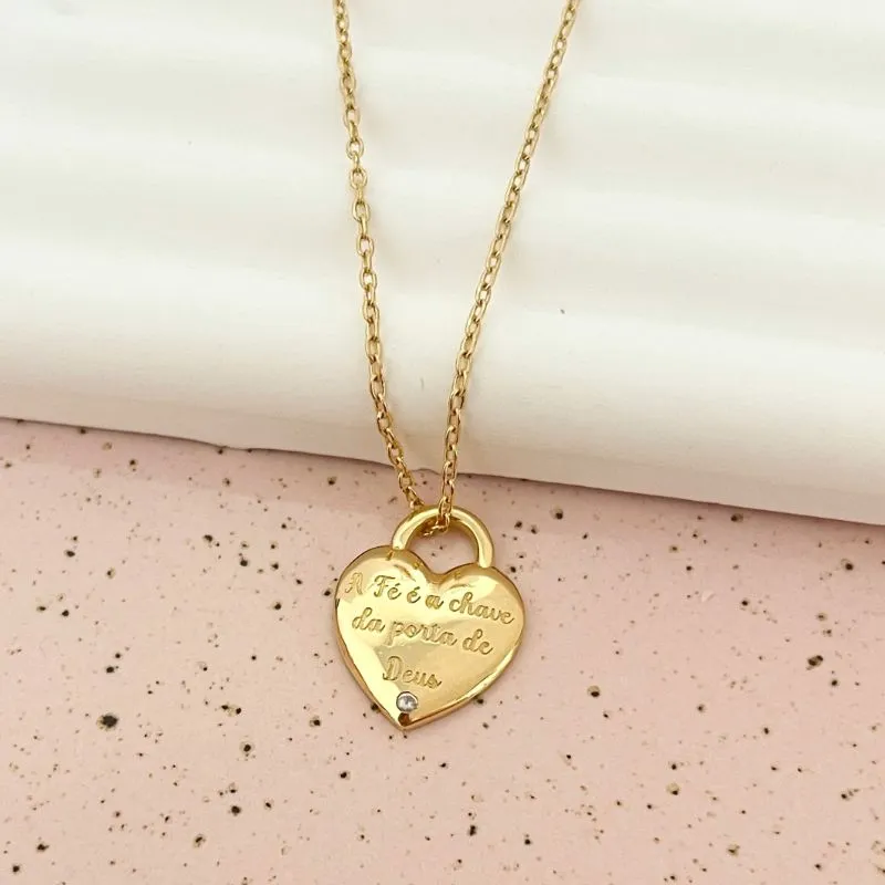 COLAR CORAÇÃO  - A FÉ É A CHAVE DA PORTA DE DEUS COLAR CORAÇÃO  - A FÉ É A CHAVE DA PORTA DE DEUS