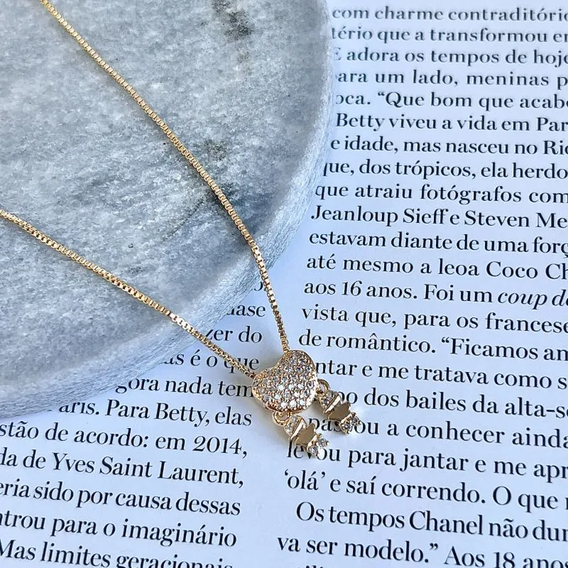 COLAR CORAÇÃO COM 2 MENINO COLAR CORAÇÃO COM 2 MENINO