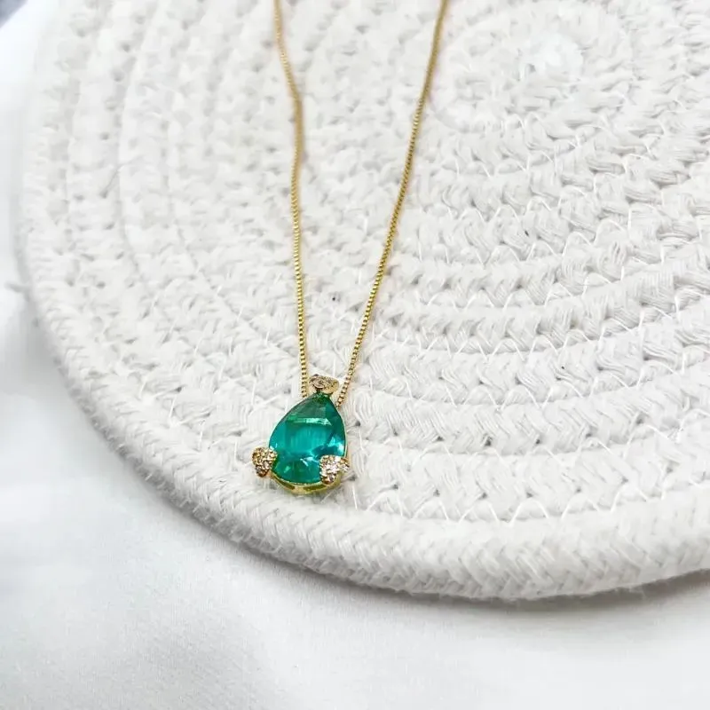 COLAR GOTA COM DETALHES EM CORAÇÃO DE MICRO ZIRCONIAS COLAR GOTA COM DETALHES EM CORAÇÃO DE MICRO ZIRCONIAS