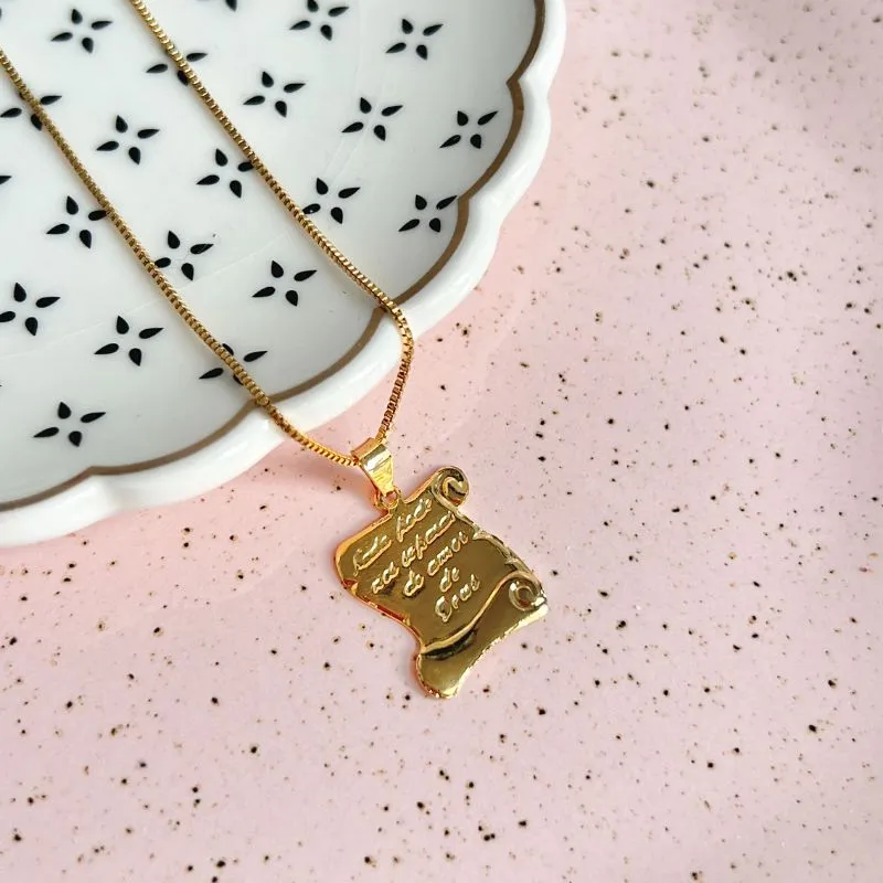 COLAR MASCULINO PINGENTE PLACA DE DIZERES - NADA PODE NOS SEPARAR DO AMOR DE DEUS 70CM COLAR MASCULINO PINGENTE PLACA DE DIZERES - NADA PODE NOS SEPARAR DO AMOR DE DEUS 70CM