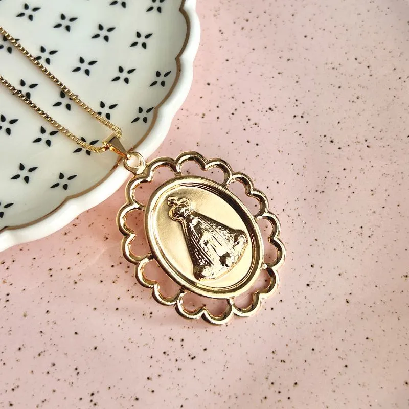 COLAR MEDALHA OVAL NOSSA SENHORA DE APARECIDA COLAR MEDALHA OVAL NOSSA SENHORA DE APARECIDA
