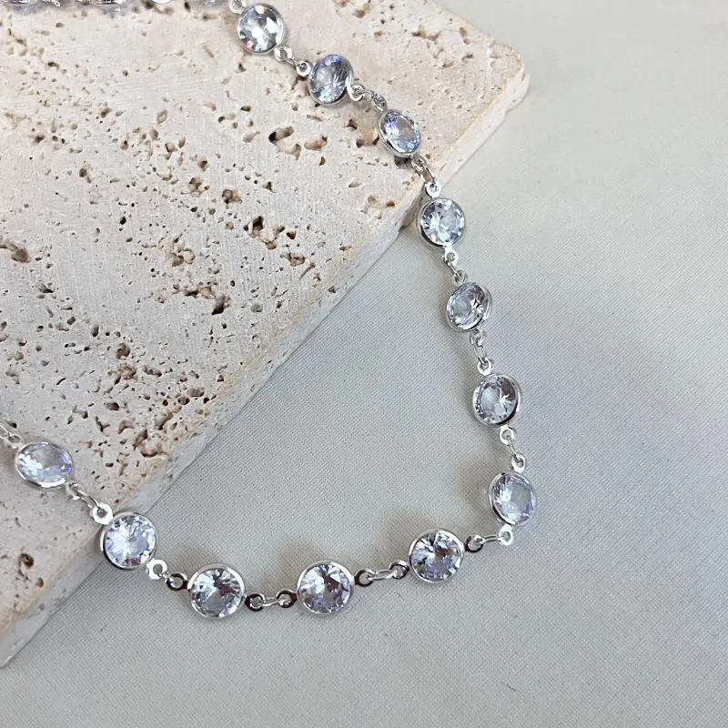 COLAR PEDRAS TIFFANY CRISTAL 40CM