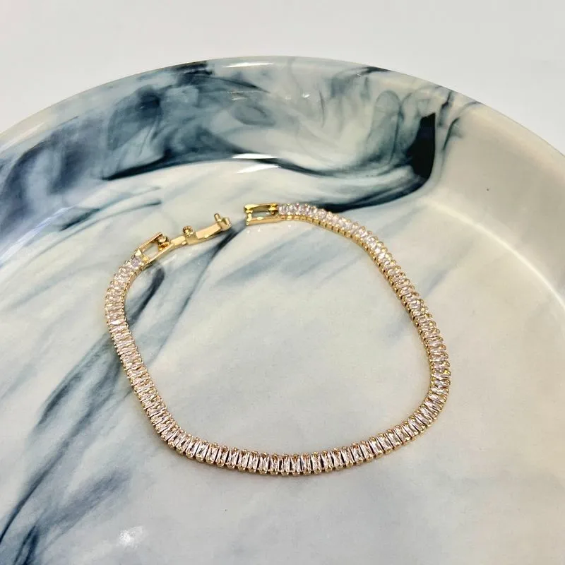 PULSEIRA RIVIERA BAGUETE COM FECHO RELÓGIO PULSEIRA RIVIERA BAGUETE COM FECHO RELÓGIO