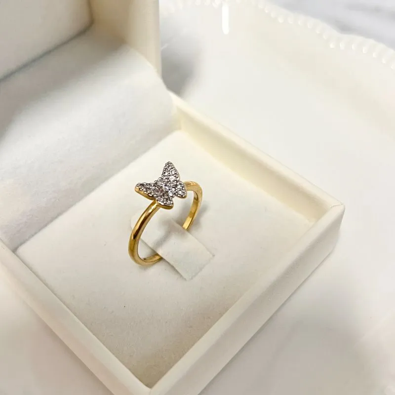 ANEL BORBOLETA CRAVEJADO