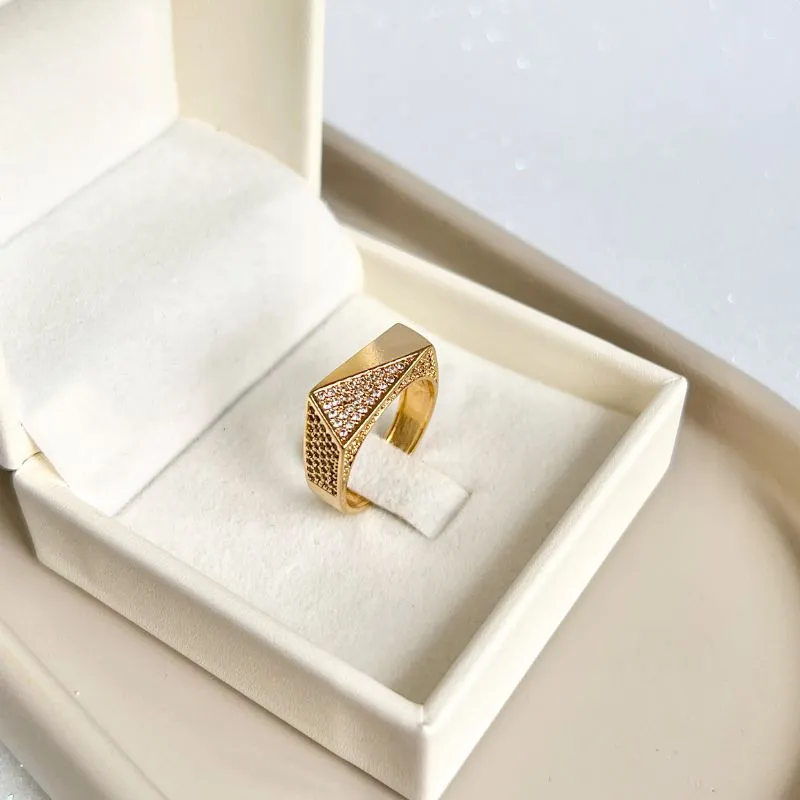 ANEL LADOS GEOMETRICOS CRAVEJADOS ANEL LADOS GEOMETRICOS CRAVEJADOS