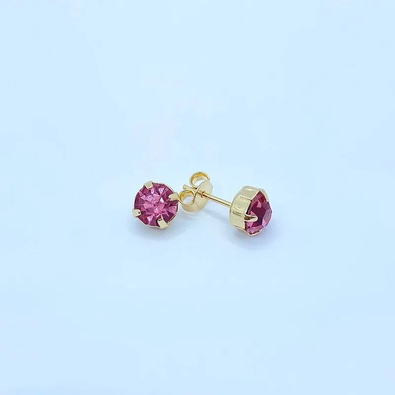 BRINCO PONTO DE LUZ CAIXA VERMELHO STRASS 6MM