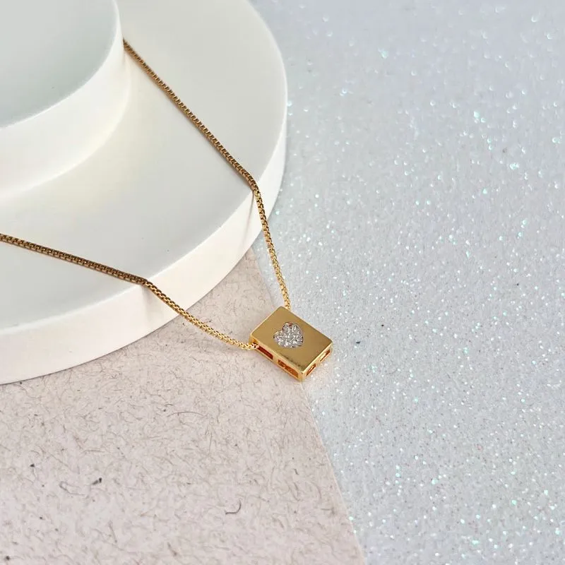 COLAR PLACA  CORAÇÃO CRAVEJADO COLAR PLACA  CORAÇÃO CRAVEJADO