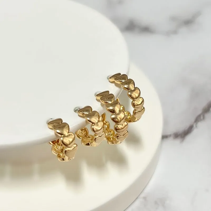 DUPLA BRINCO ARGOLA CORAÇÕES