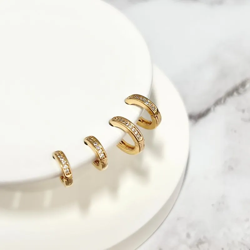 DUPLA BRINCO ARGOLINHA ZIRCONIA