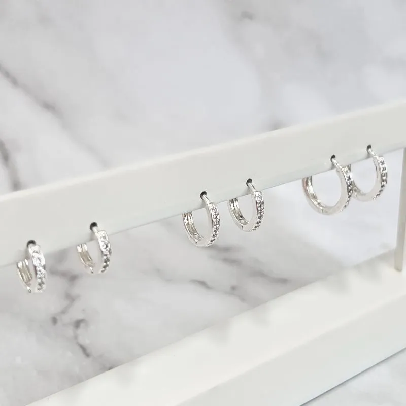 TRIO ARGOLA ARTICULADA FINA ZIRCONIAS