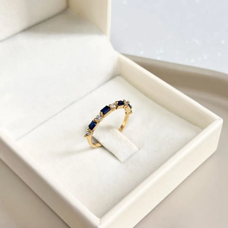 ANEL 4 BAGUETES AZUL