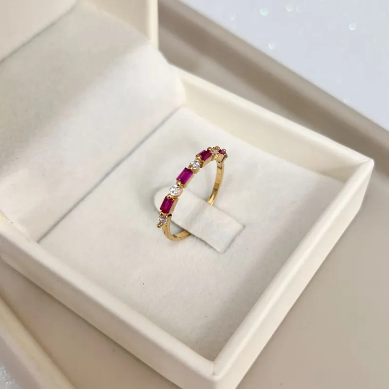 ANEL 4 BAGUETES PINK