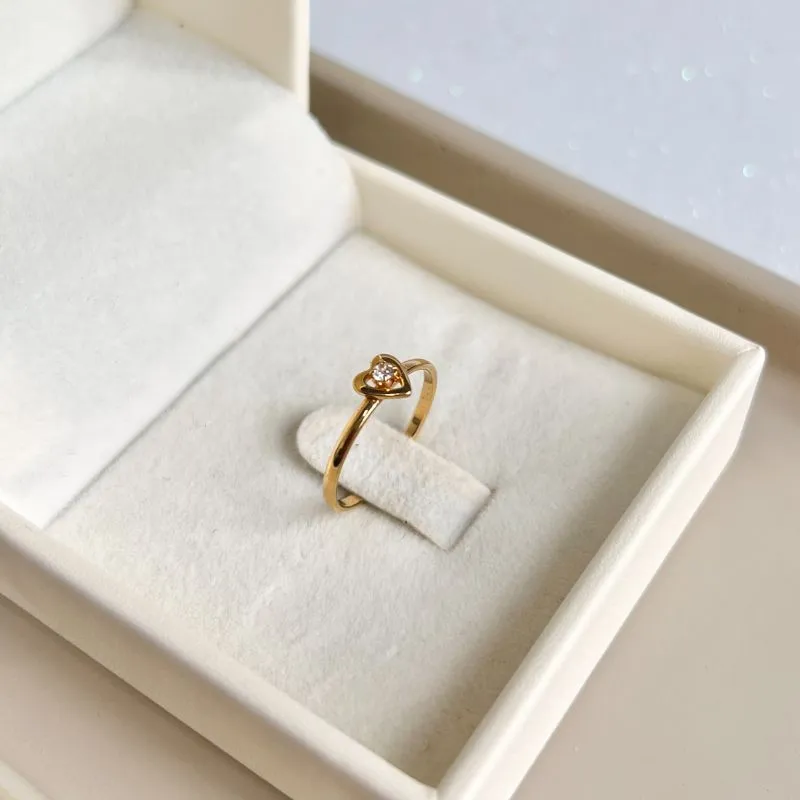 ANEL INFANTIL/FALANGE CORAÇÃO E PONTO DE LUZ