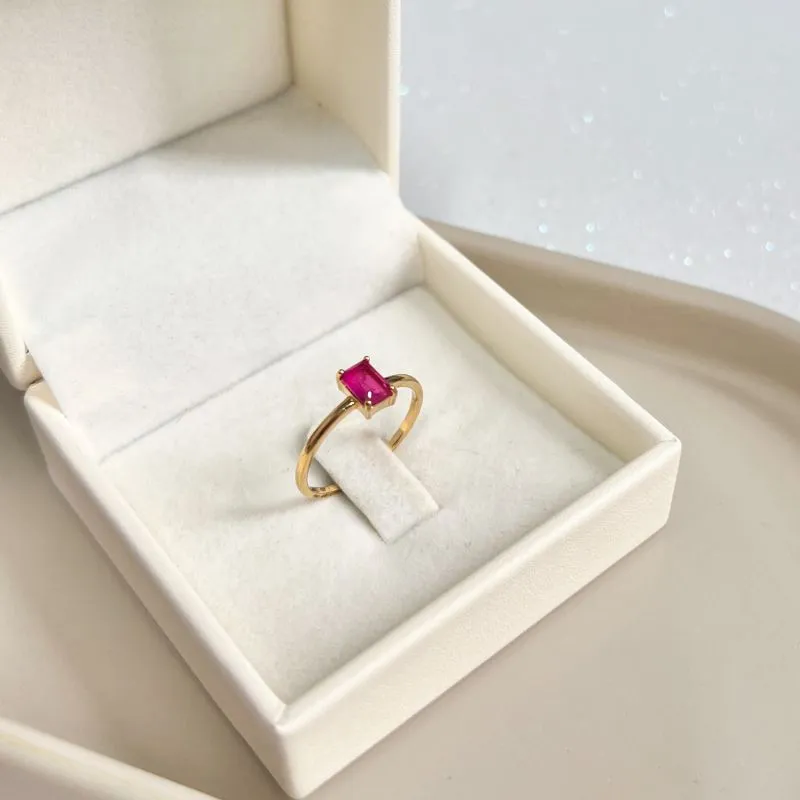 ANEL PEDRA QUADRADA PINK FUSION