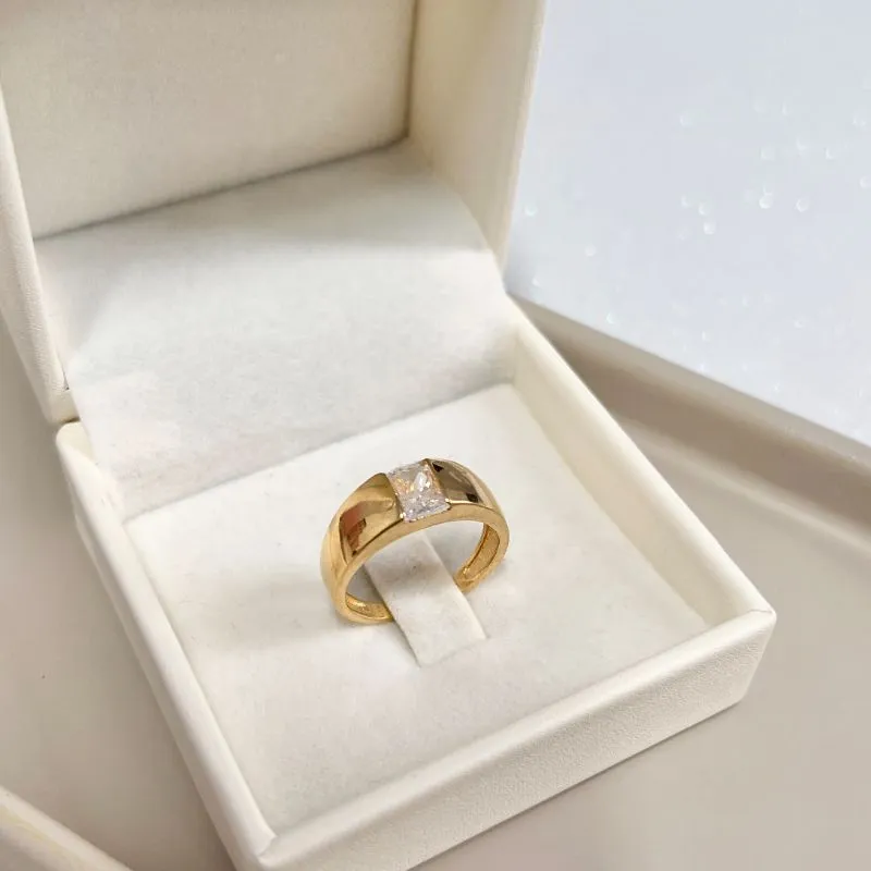 ANEL PEDRA RETANGULAR DE ZIRCONIA