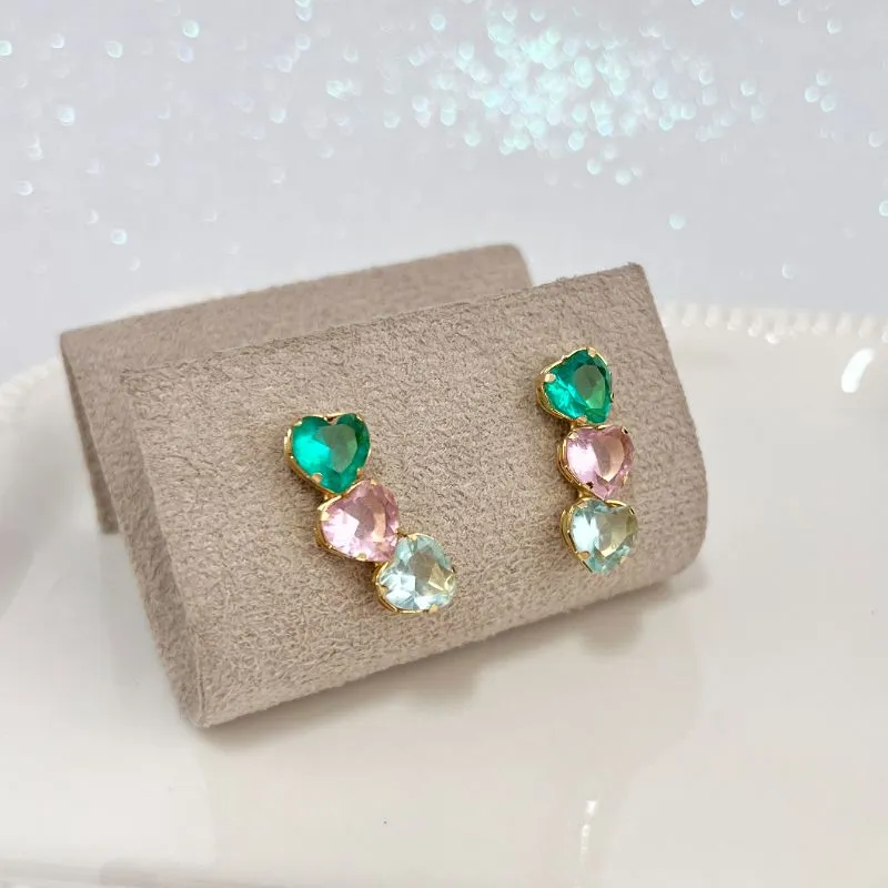 BRINCO 3 CORAÇÕES COLORIDOS