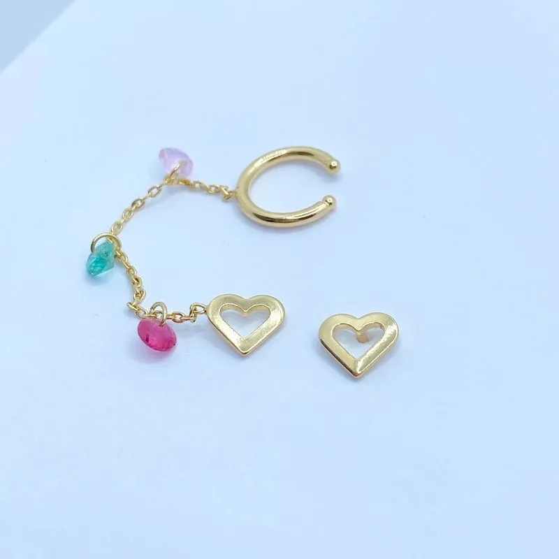 BRINCO CORAÇÃO COM PIERCING DE UM LADO