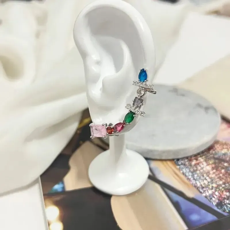 BRINCO EAR CUFF LUXO COLORIDO