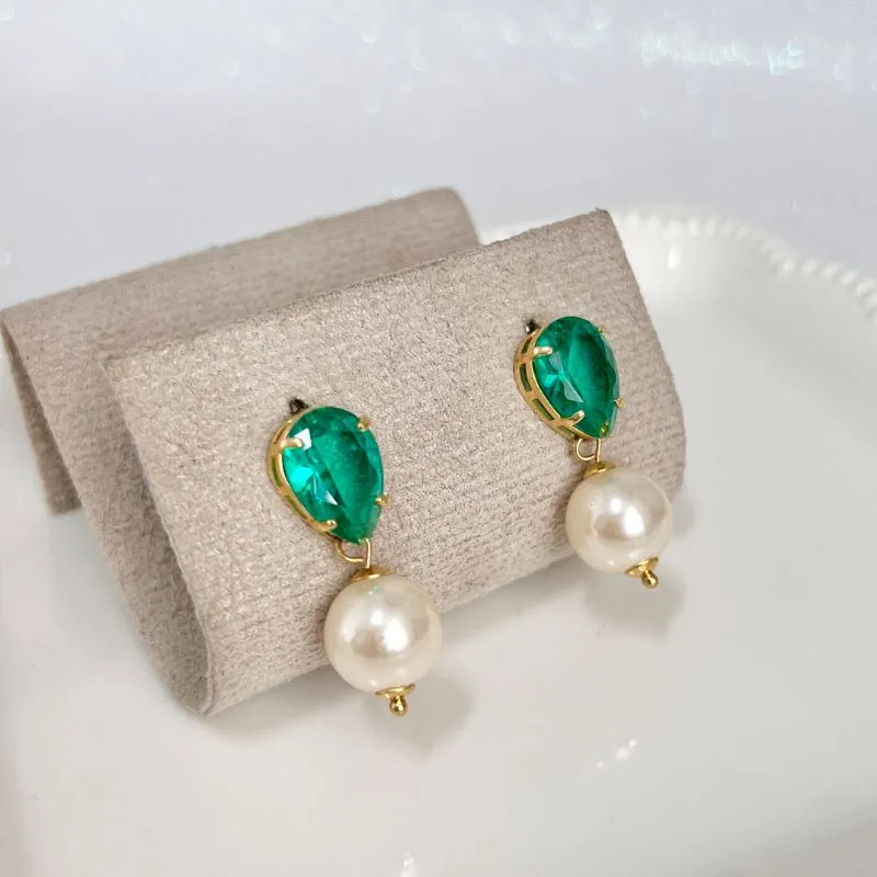 BRINCO GOTA TURMALINA COM PÉROLA