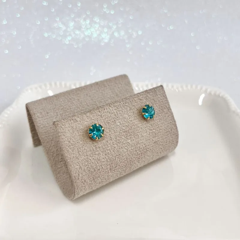 BRINCO PONTO DE LUZ STRASS 7MM - AZUL