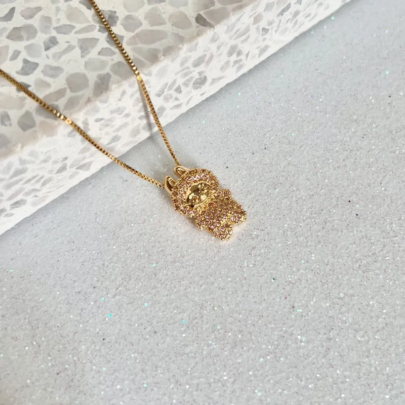 COLAR CRAVEJADO LABUBU - ROSINHA