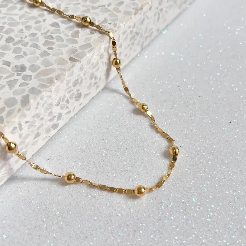 COLAR LONGO BOLINHA E CHAPA