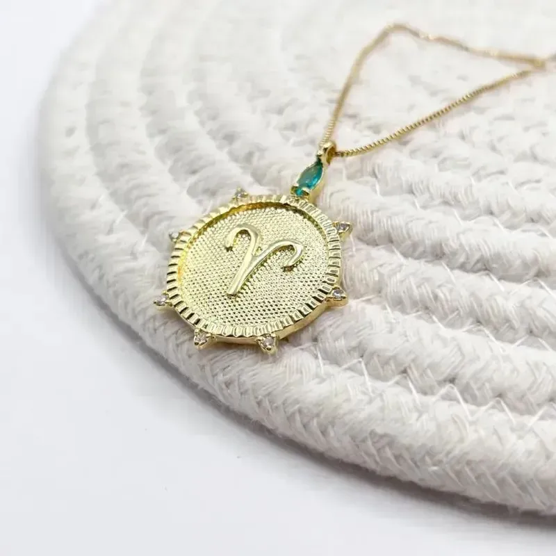 COLAR SIGNO ÁRIES COM PEDRINHAS