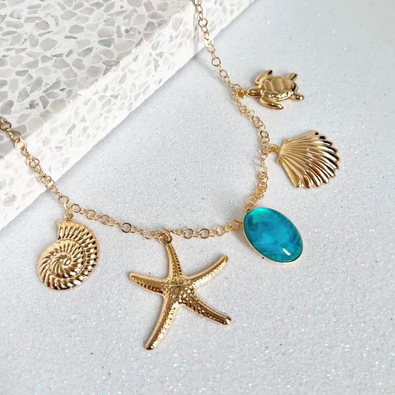 COLAR VERÃO E PEDRA TURMALINA 55CM