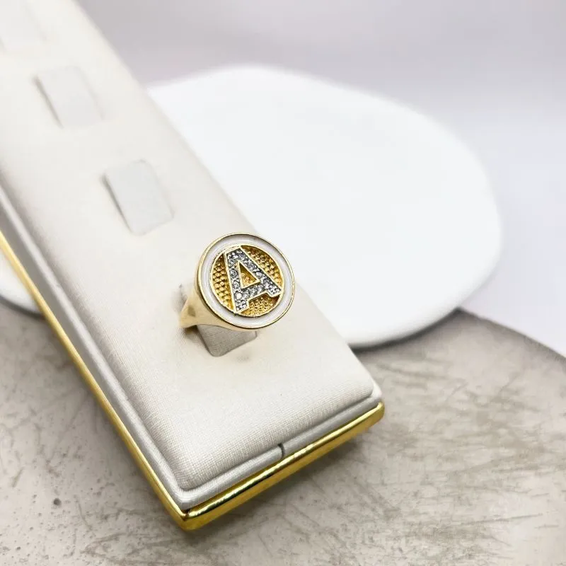 ANEL DEDINHO LETRA RESINA - A