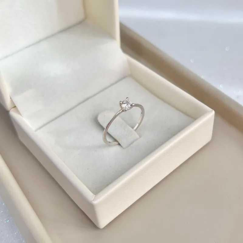 ANEL SOLITÁRIO PRATA 925 PEDRA 4MM