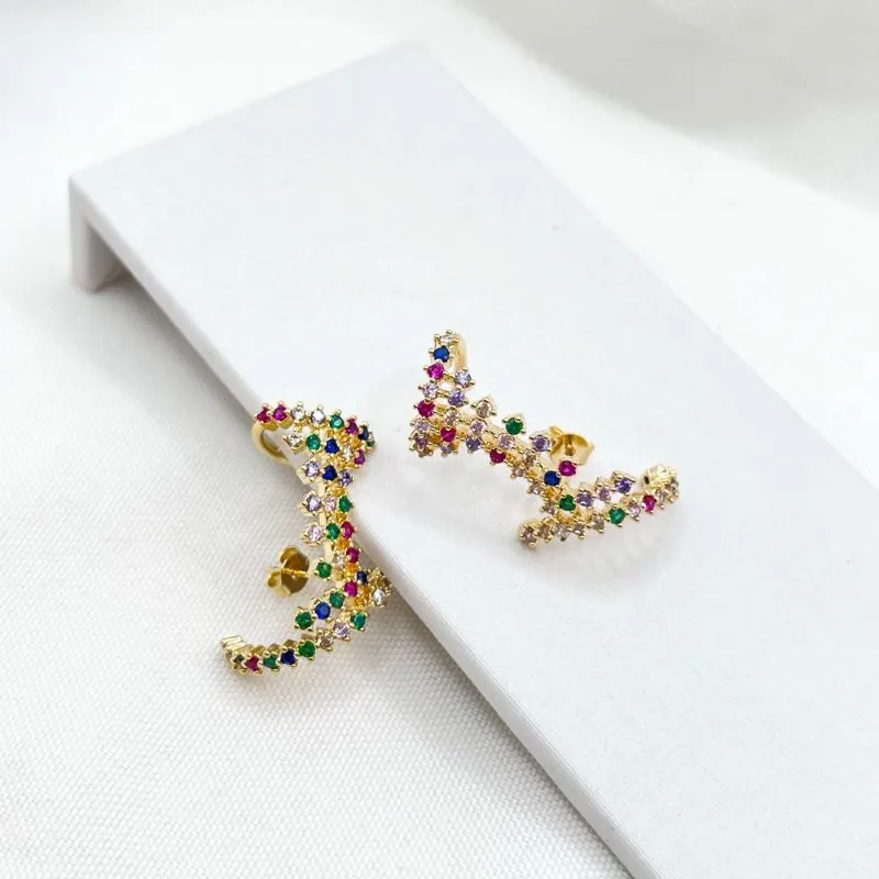 BRINCO EAR CUFF  ZIRCONIAS COLORIDAS