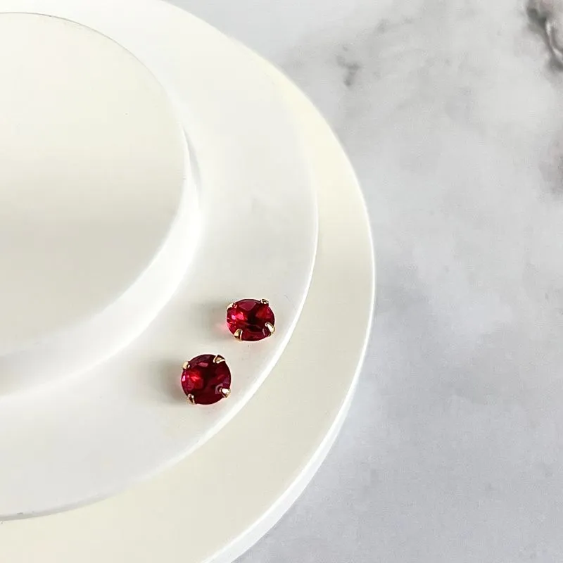 BRINCO PONTO DE LUZ VERMELHO ESCURO 6MM