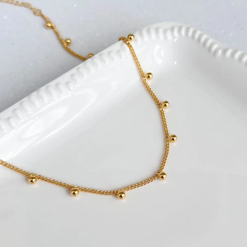 COLAR CHOKER BOLINHAS MACIÇA 40CM