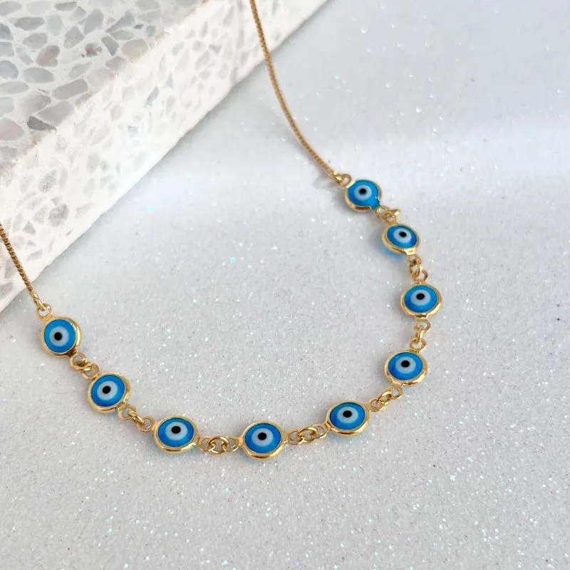 COLAR CHOKER OLHO GREGO SIMPLES 40CM