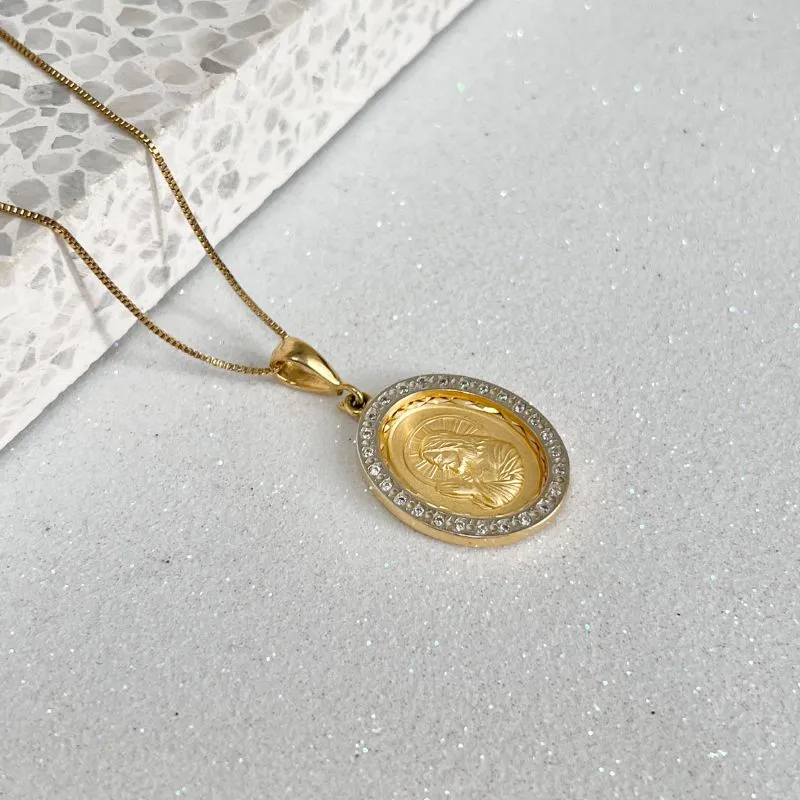 COLAR MEDALHA OVAL JESUS CRISTO