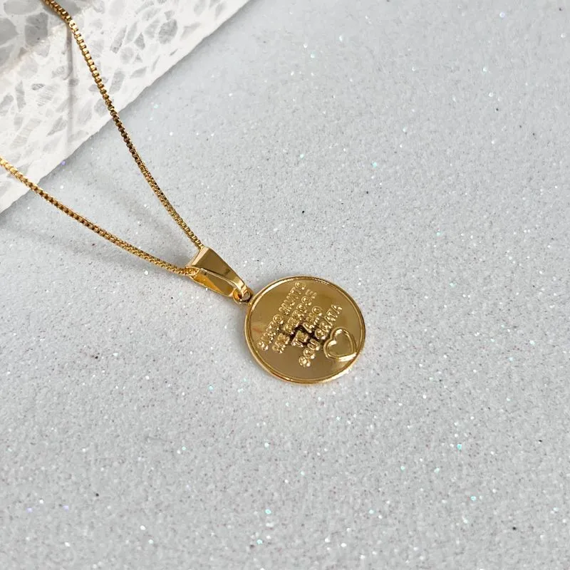 COLAR MEDALHA SINTO MUITO/ME PERDOE//TE AMO/SOU GRATA