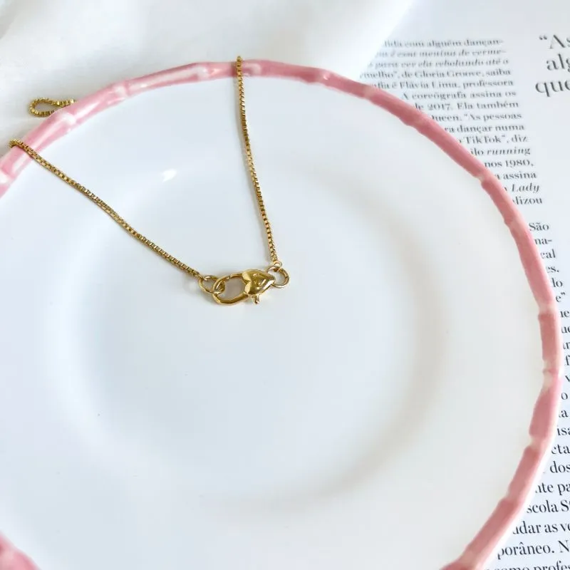 COLAR VENEZIANA COM FECHO CORAÇÃO 45CM