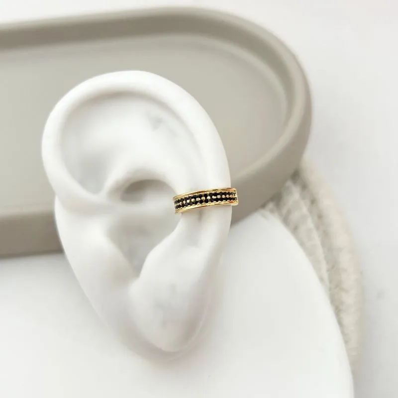 PIERCING FAKE 2 CAMADAS CRAVEJADA COM  ZIRCONIA NEGRA