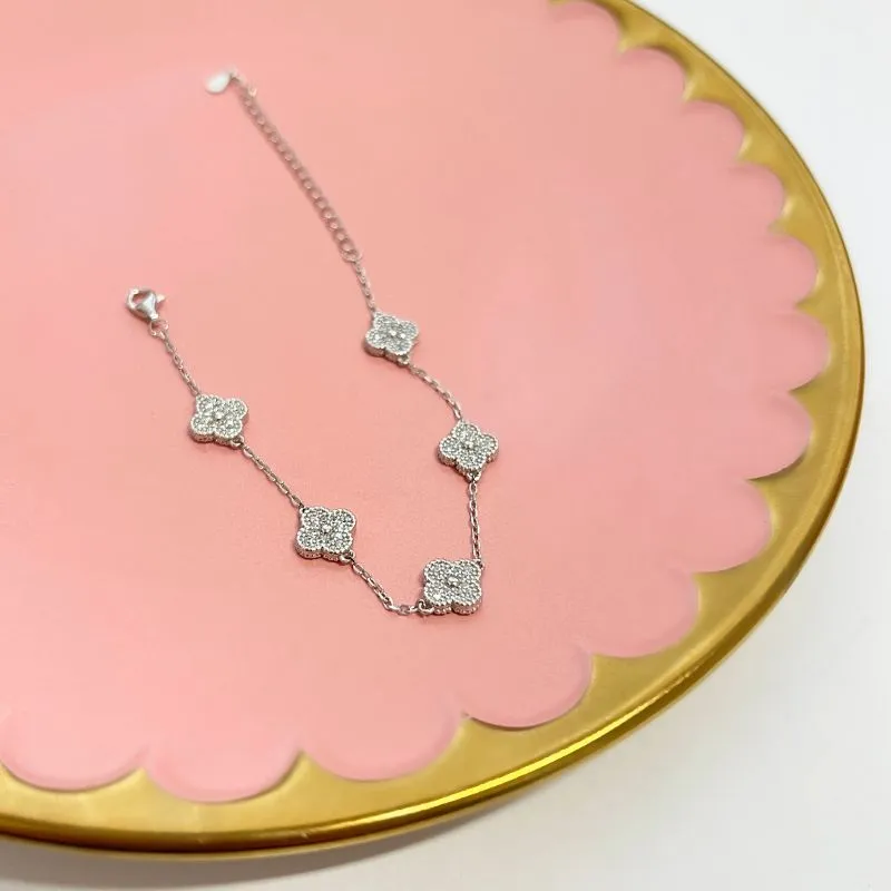 PULSEIRA PRATA925 TREVOS CRAVEJADOS