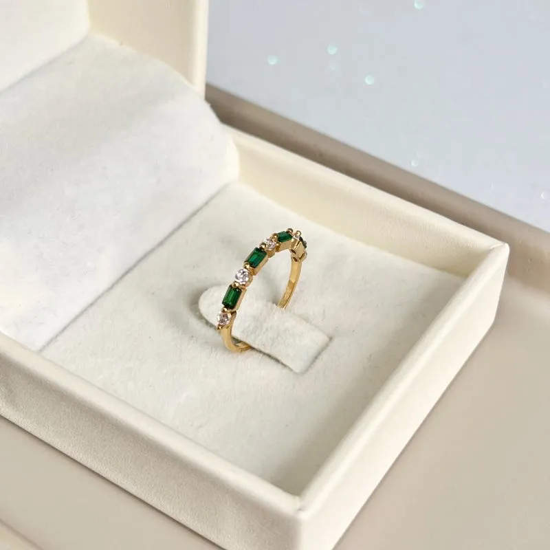 ANEL 4 BAGUETES VERDE