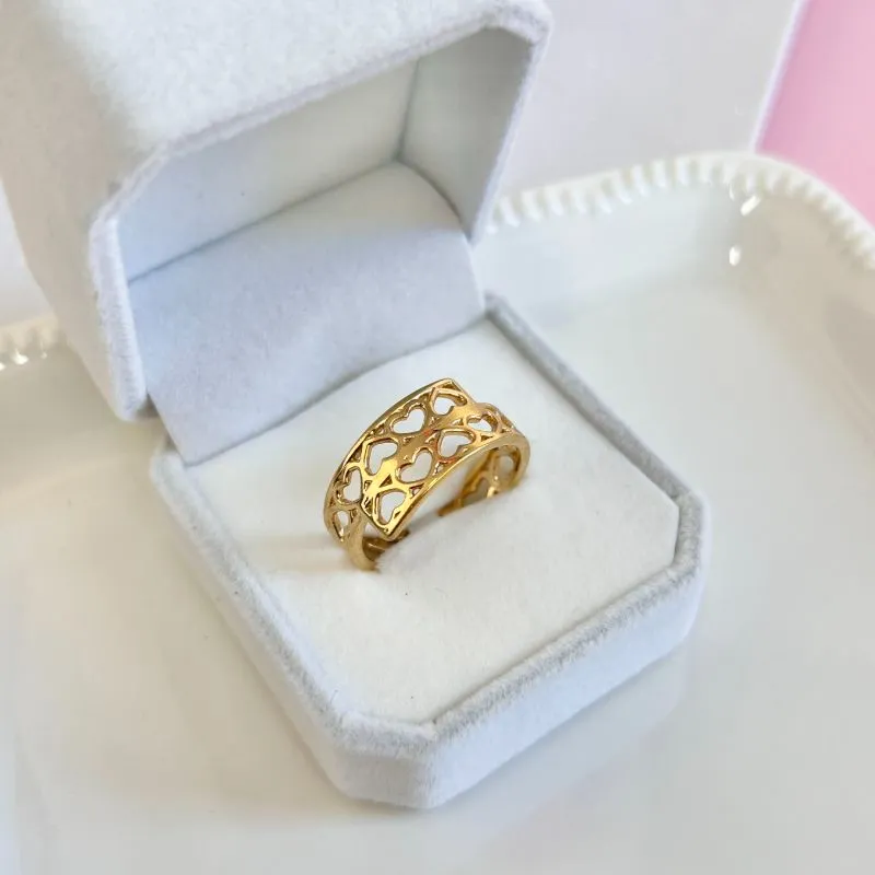 ANEL CORAÇÕES VAZADOS