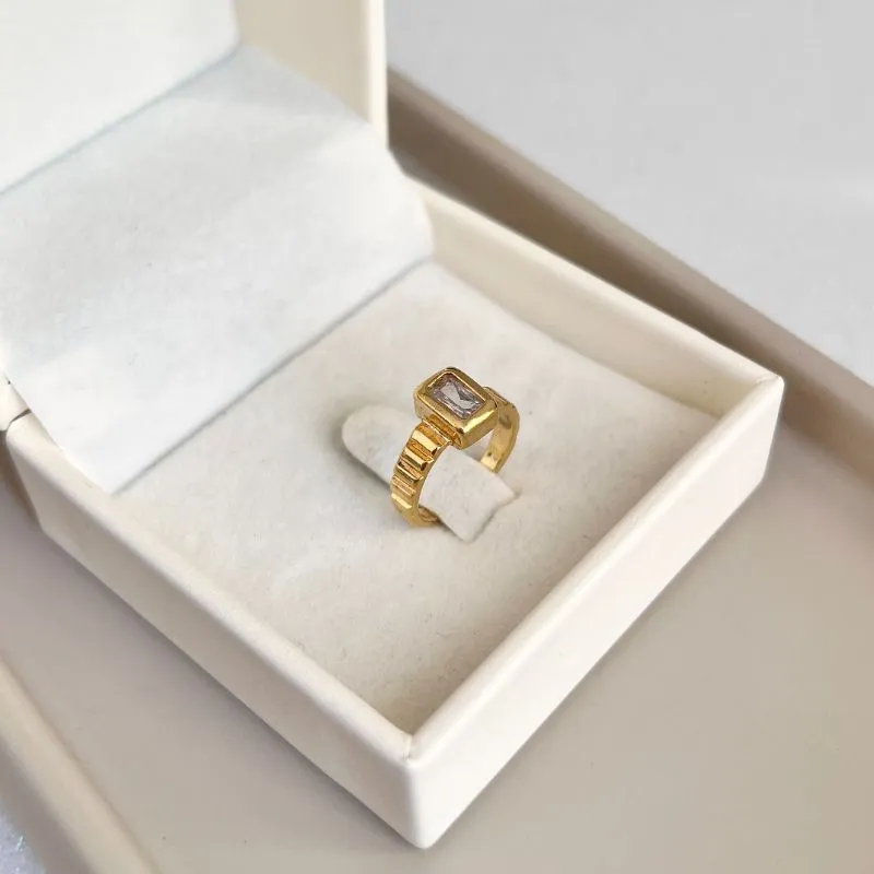 ANEL INFANTIL/FALANGE PEDRA RETANGULAR