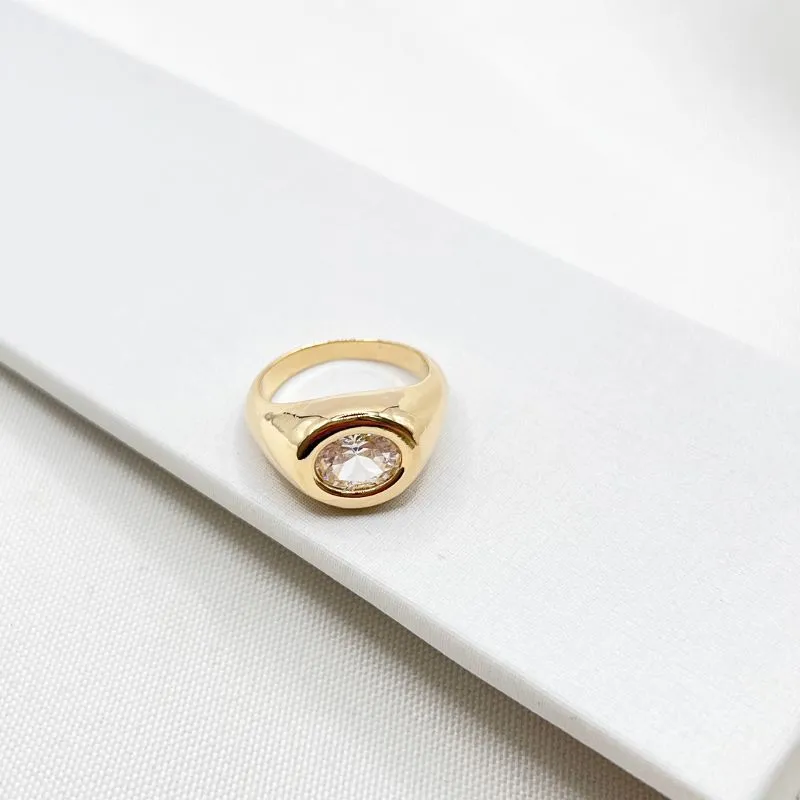 ANEL PEDRA CRISTAL OVAL